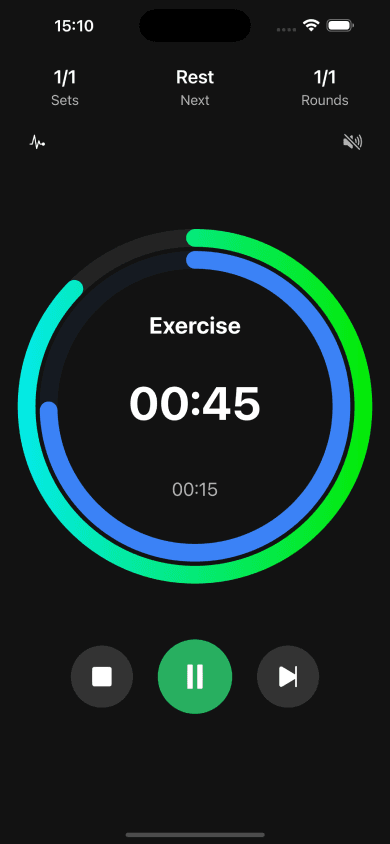 EZ HIIT Timer App Screenshot